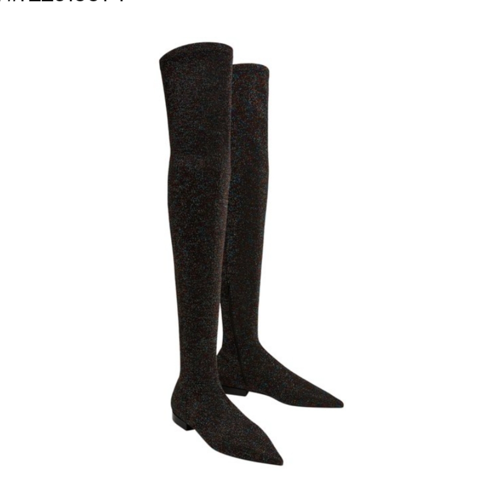 Zara flat over the knee glitter boots size 6